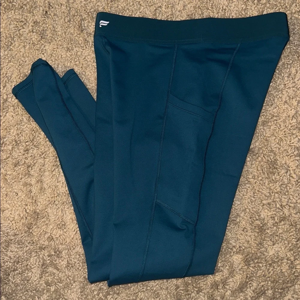 NWT Fabletics On-The-Go Green Abyss Powerhold High-Waisted Leggings (L) - Picture 4 of 4